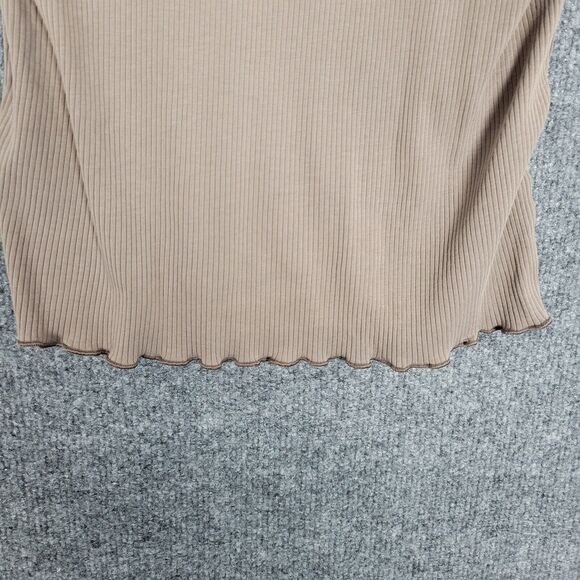 GAP Brown Y2K 2000s Lettuce Trim Fitted Ribbed Cami Fairy Camisole SIZE MEDIUM - Picture 4 of 12